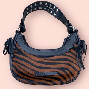 Coccinelle Calf Hair Tiger Stripe Mini Hobo Bag